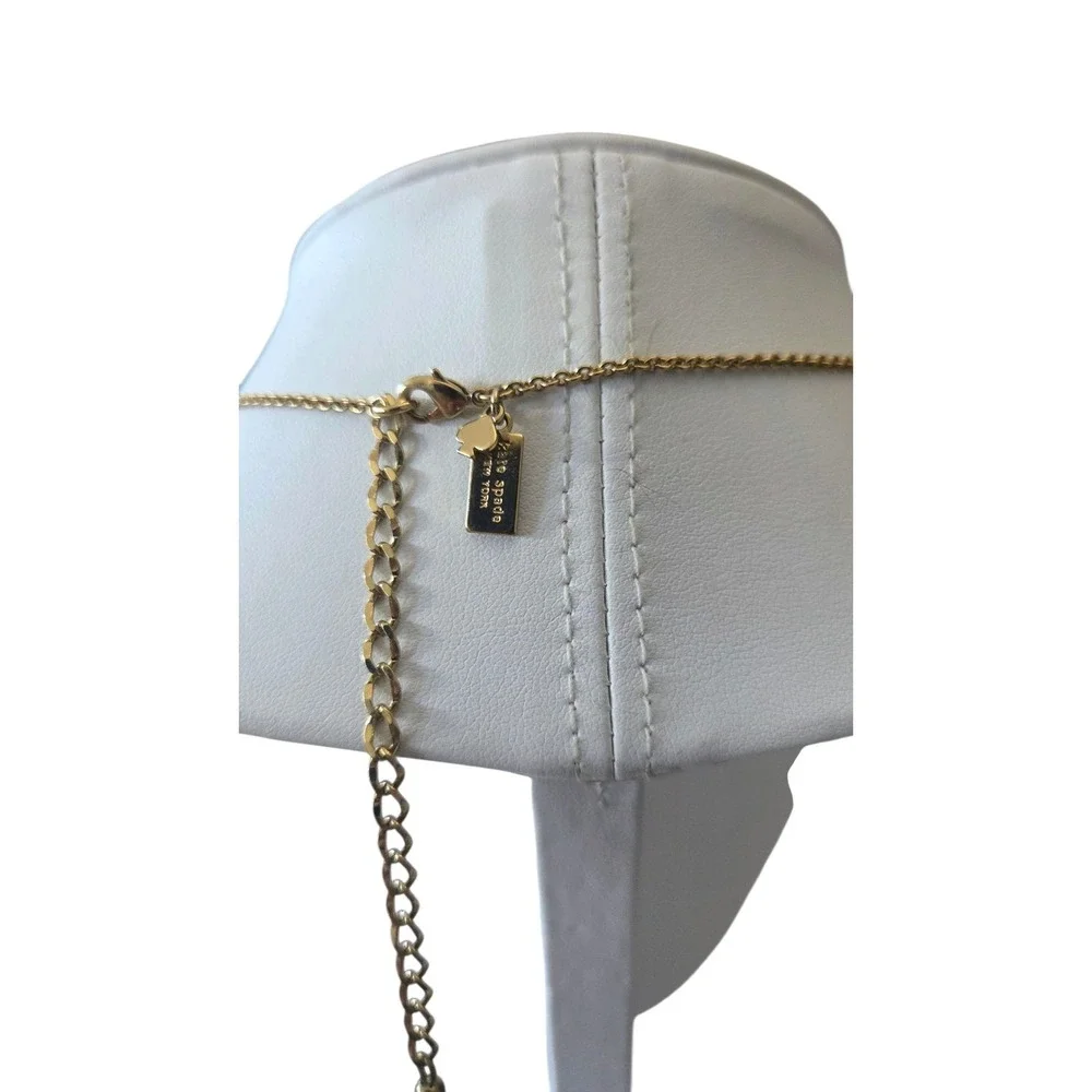 Kate Spade New York Clear Faceted Crystal‎ Pendant Gold Tone Collar Necklace
